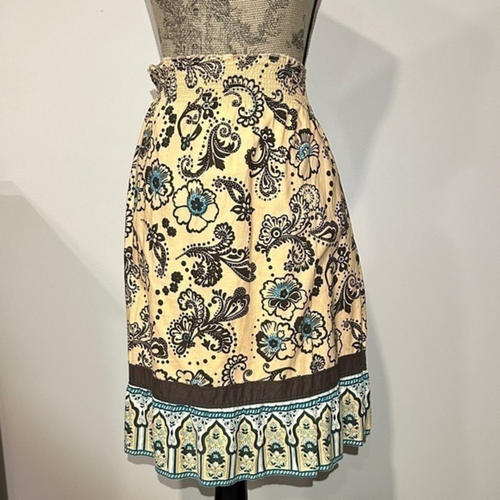Old Navy Floral Patterned midi boho Skirt - Brown Blue Tan Size small